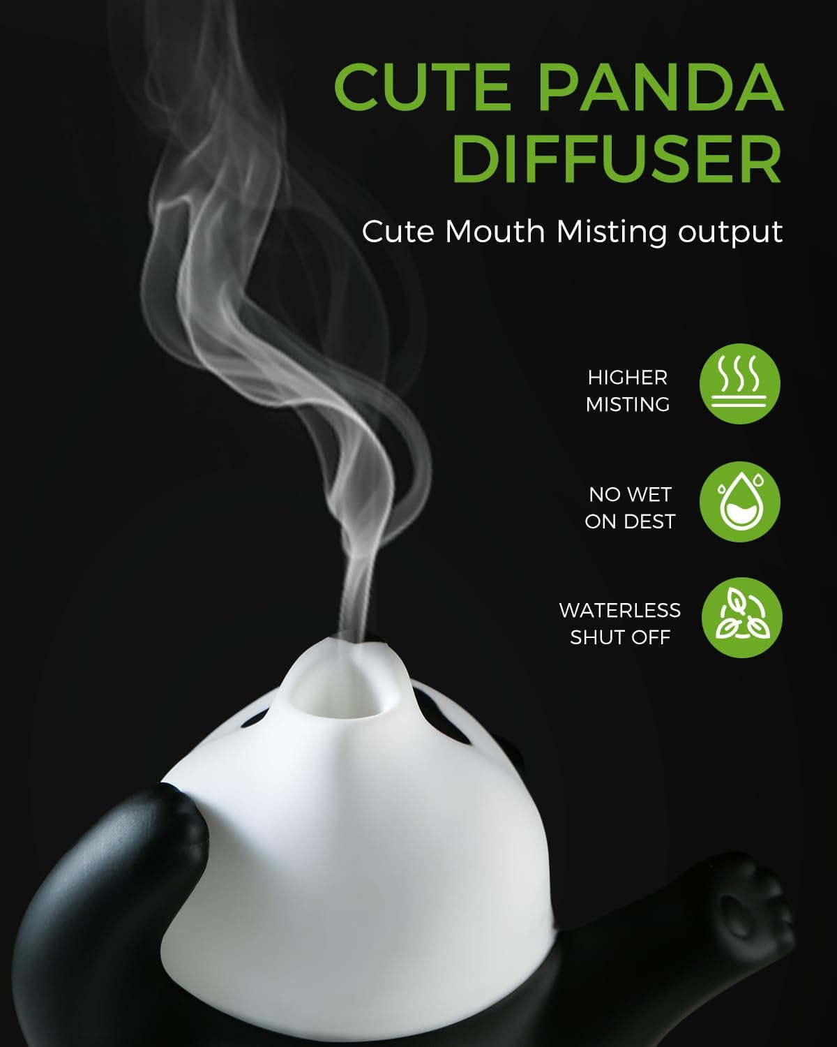 Panda Essential Oil Diffuser - Cute Rotatable Diffuser for Home with 7-Color Light, Aromatherapy Diffuser for Bedroom and Office