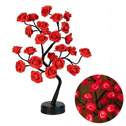 Rose Flower Design Tree Night Light, USB Powered Table Lamp, Room Lights for Bedroom, Versatile Holiday Decoration Lights for Indoor Bedroom, Valentine'S Day Gift, Home Decor, Decorative