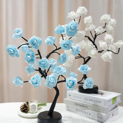 Rose Flower Design Tree Night Light, USB Powered Table Lamp, Room Lights for Bedroom, Versatile Holiday Decoration Lights for Indoor Bedroom, Valentine'S Day Gift, Home Decor, Decorative