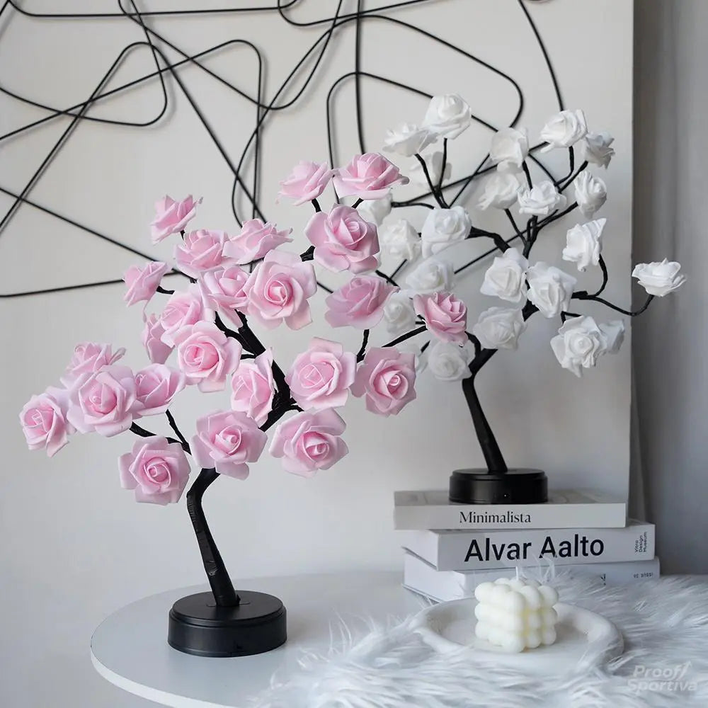 Rose Flower Design Tree Night Light, USB Powered Table Lamp, Room Lights for Bedroom, Versatile Holiday Decoration Lights for Indoor Bedroom, Valentine'S Day Gift, Home Decor, Decorative