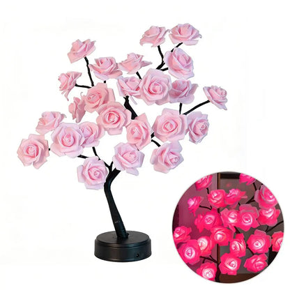 Rose Flower Design Tree Night Light, USB Powered Table Lamp, Room Lights for Bedroom, Versatile Holiday Decoration Lights for Indoor Bedroom, Valentine'S Day Gift, Home Decor, Decorative