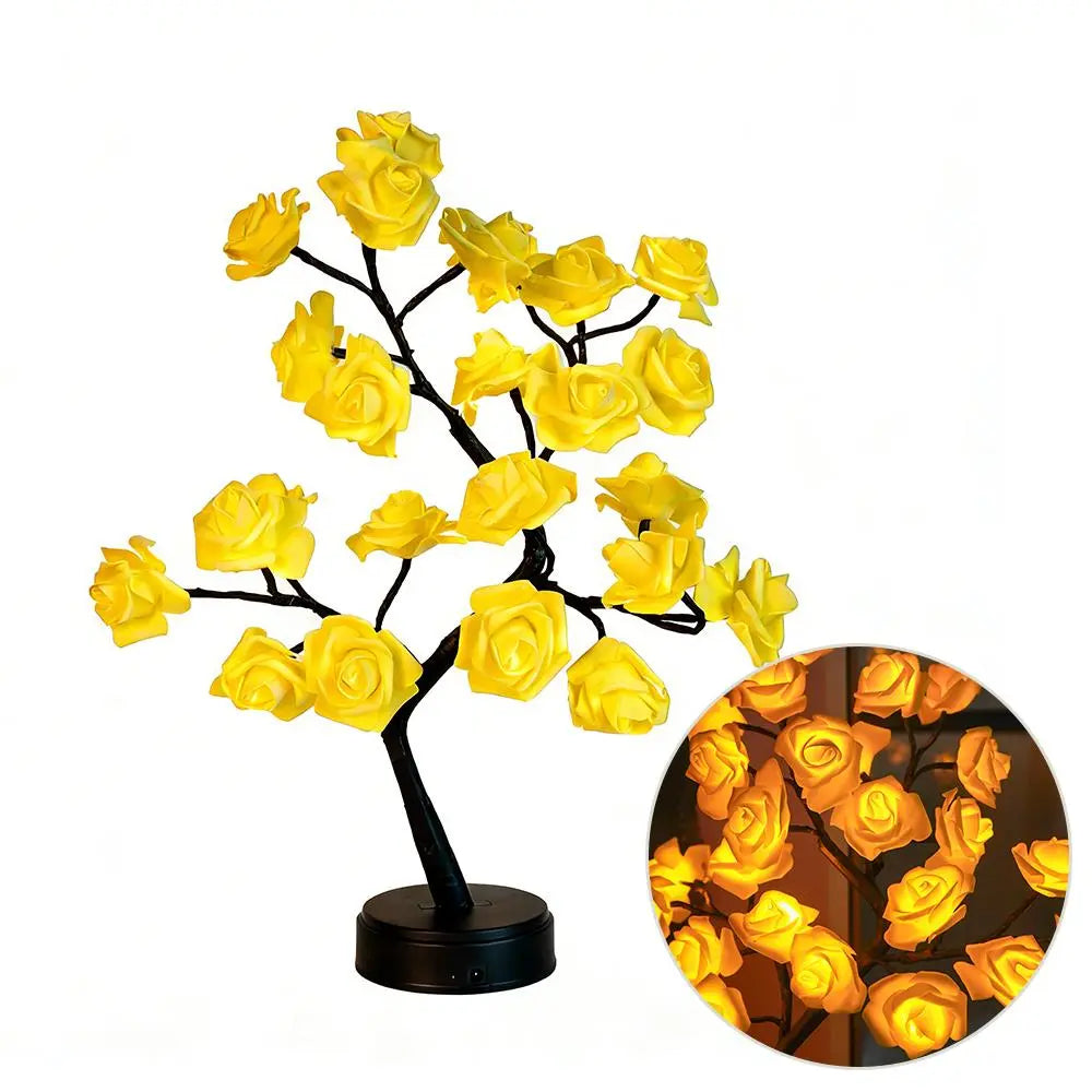 Rose Flower Design Tree Night Light, USB Powered Table Lamp, Room Lights for Bedroom, Versatile Holiday Decoration Lights for Indoor Bedroom, Valentine'S Day Gift, Home Decor, Decorative