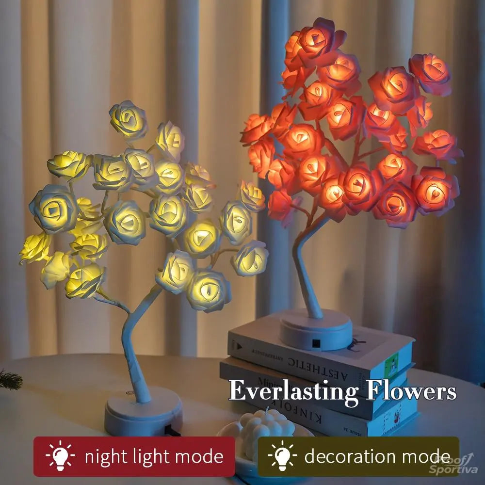 Rose Flower Design Tree Night Light, USB Powered Table Lamp, Room Lights for Bedroom, Versatile Holiday Decoration Lights for Indoor Bedroom, Valentine'S Day Gift, Home Decor, Decorative